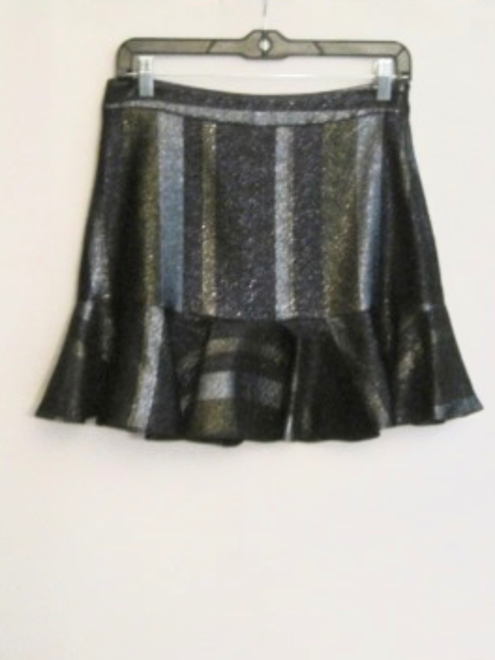 Derek Lam 10 Crosby Lurex Ruffle Hem Flounce Skirt